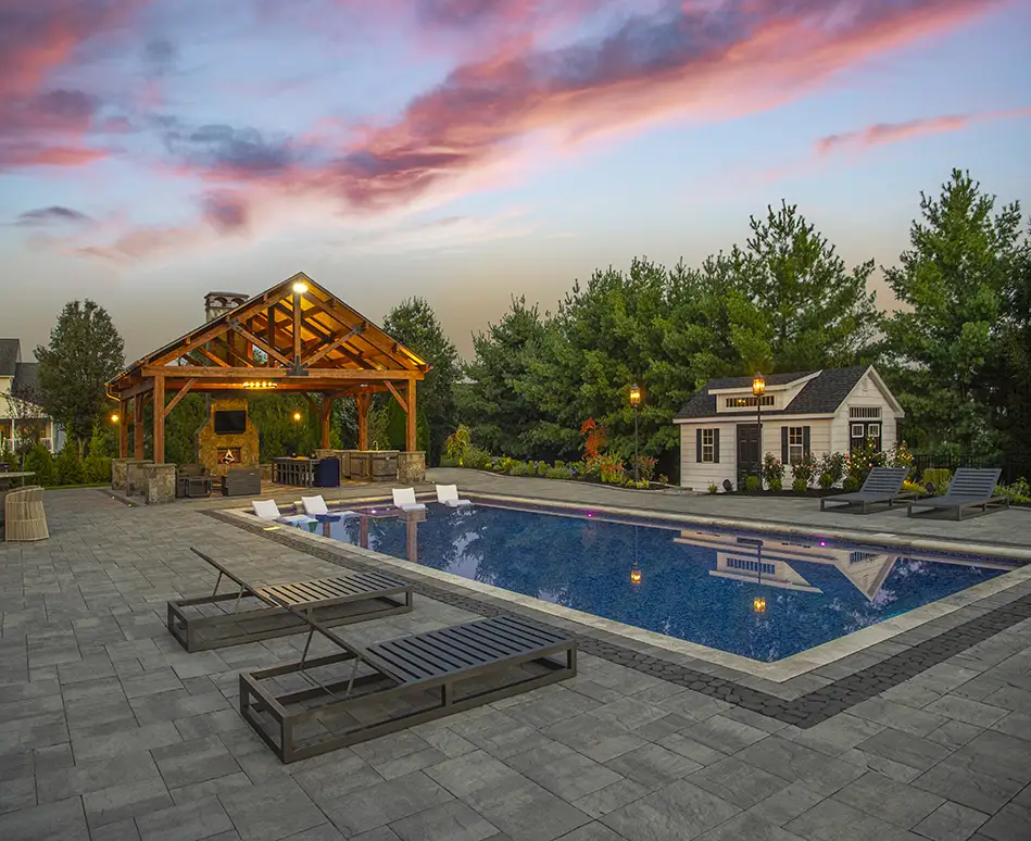 Backyard with a pool